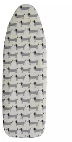 SAVING HUB - Ironing Board Cover - 50% cotton Top Cover - Thick Padding, Easy Fit and Scorch Resistant - Heavy Duty Padded Iron Board Covers H3 x D48 xW125 - Stain Resistant (1, Sausage Dog)