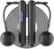ACHDOFITS Skipping Ropes for Adults - 2 In 1 Tangle-Free Cordless Skipping Rope with Counter Large Ball-Weighted, Adjustable Steel Wire Jump Rope with LED Display, for Men Women Fitness and Workout