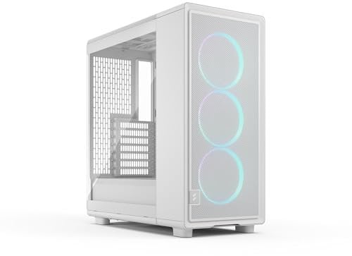 Fractal Design Epoch White RGB - Tempered Glass Clear Tint- High Airflow PC Gaming Case - Mesh Front Panel - Three Momentum 12 RGB Fans Included - Spacious Interior - ATX/mATX/ITX Support