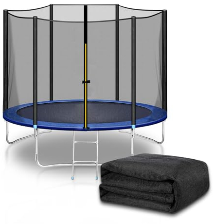 PRELGOSP Trampolin Ersatznetz, ø 150/183/244/306/366/396/427/488 cm Randabdeckung Trampolinersatznetz, Uv-BestäNdig Trampolin Sicherheitsnetz für 6/8 Stangen,150cm 6 Stangen
