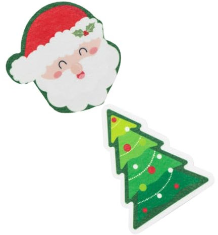 SOLUSTRE 2Stücke Weihnachts Spülschwämme Wiederverwendbare Reinigungsschwämme für Geschirr Töpfe und Spülbecken für Zuverlässig Leicht zu Reinigen