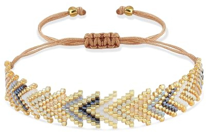 Joya Love Armband für Damen, Surfer-Geschenk, Rocailles-Perlen, verstellbar, handgefertigt, Muster, Bohemian-Liebesarmband