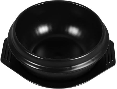 CORHAD Ceramic Korean Stone Pot for Soup and Bibimbap with Tray Gas Stove Safe Heat Retention Bowl for Authentic Korean Cuisine Cooking