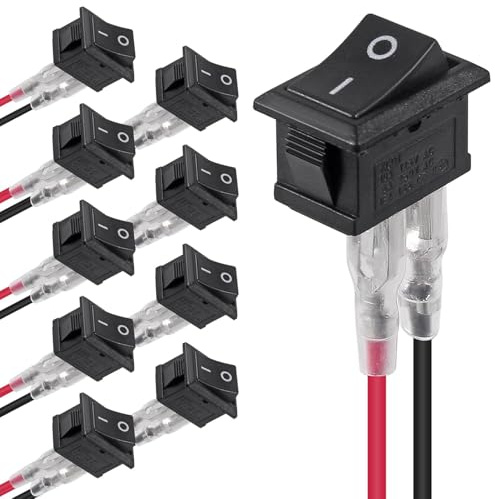 Medrialife 10 Stück Mini Wippschalter KCD1 Kippschalter 12V Schalter mit Verdrahtung für Auto Boot Haushaltsgeräte