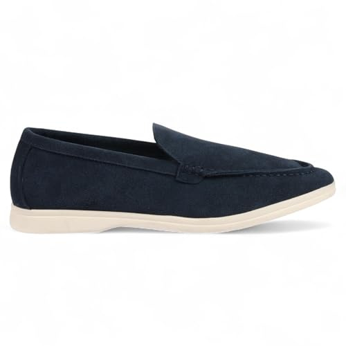 Infinity Leather Dolcetto Herren-Slipper in Marineblau mit strapazierfähiger Sohle und gepolsterter Innensohle