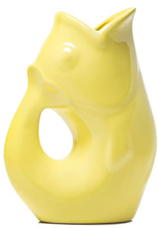 Gurgle Pot Fish Pitcher - Lemon Yellow