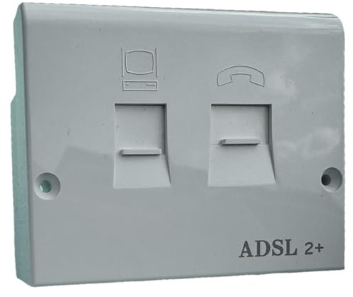 BT Telephone ADSL Broadband Faceplate Filter Adaptor (Centralised Filter/Splitter) - fits front panel of BT NTE5a / NTE5 b Master Socket - IMPROVES BROADBAND SPEED & RELIABILITY* - made in UK (As fitted by BT)