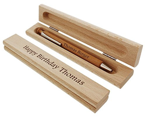 Unbekannt Holz-Kugelschreiber im schicken Etui mit persönlicher Gravur als individuelle Geschenkidee zu Weihnachten