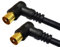electrosmart Cavo coassiale maschio per antenna TV con connettori placcati oro ad angolo retto a 90 gradi, lunghezza: 1 m/100 cm, colore: nero