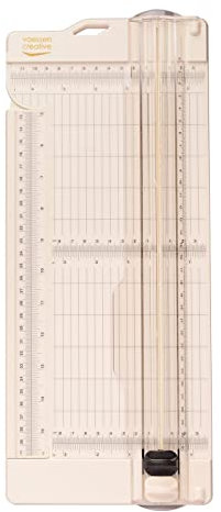 Vaessen Creative 2207-103 Massicot + Plaque de Rainurage 4.5” pour Scrapbooking, Création de Cartes et Autres Loisirs Créatifs en Papier, Plastique, Blanc, 11,4 x 30,5 cm
