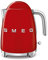 Smeg KLF03RDUS 50's Retro Style Aesthetic Electric Kettle with Embossed Logo Red