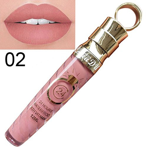 Allbesta Matte Liquid Lipstick Make-Up Lipgloss Lippenstift Wasserfest Langlebig (1 x 12 ml) (2#)