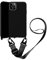 Handykette Handyhülle kompatibel mit Apple iPhone 11 Pro Necklace Hülle Nylon Schultergurt Weich Silikon TPU Cover mit Kordel zum Umhängen Schutzhülle mit Stylische Band(schwarz)