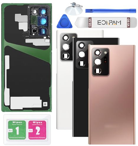 Eonpam Akkudeckel für Samsung Galaxy Note 20 Ultra N985, N986 Rückseite Glas Original Backcover Back Glas Ersatz Reparatur Set mit Kameraobjektiv (Kupfer)