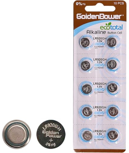 Kitstar LR920GH Watch Battery Alkaline Button Cell 1.5V, 10 Count (Pack of 1)