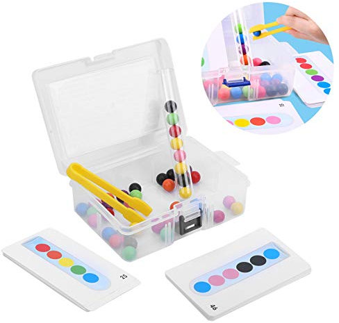 Tube à essai jouet pince en bois perles boules fine motricité jouets éducatifs enfant cadeau(UNE)