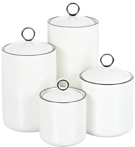 Karaca Lina 4er Gewürzstreuer Gewürzstreuer - Elegantes Porzellanset für die langfristige Aufbewahrung von Gewürzen, 4 verschiedene Größen von 12,5 cm bis 25 cm, Spülmaschinenfest, Leicht zu reinigen