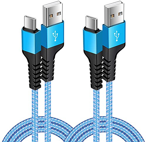 Type C Cable Fast Charging 2 Pack 3.3Ft USB A to USB C Cables Android Braided Power Cord for Samsung Galaxy A72 A32 A13 A12 A02s M42 S23 S22 S21 Ultra 5G S20 FE S10e S9 S8 Plus Note 20 10 LG Wing K51