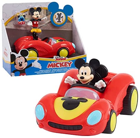 Mickey, Véhicule avec 1 figurine 7,5 cm et 1 accessoire, Modèle Course, Jouet pour enfants dès 3 ans, GIOCHI PREZIOSI, MCC062