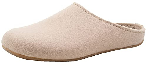 HAFLINGER Everest Fundus Filzpantoffeln im schlichten Design Cappuccino, Gr. 45