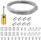 fshihine 20M Garden Wire for Climbing Plants, 2mm PVC Coated Stainless Steel Cable with Wire Rope Clips & Thimbles for Fence, Vine Eyes for Climbing Plants, Trellis, Outdoor String Light Hanging