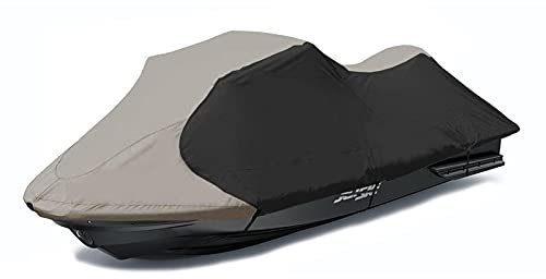 AMGJ Bâche de Jet Ski Housse de de Protection pour Jet Ski en Tissu Oxford 600D Imperméable, pour Jet Ski 2-3 Personnes,Gray Black,294~342cm