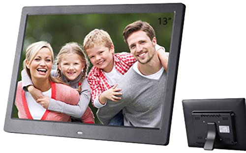 Digitaler Bilderrahmen, 13 Zoll Mehrfachfunktionen Infrarot-Körpertaste Dual-Modus-Steuerung Elektronisches Album, für Wohnzimmer, Büro, Familie, um Unvergessliche Erinnerungen zu Behalten(EU)