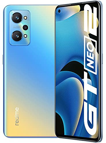 realme GT Neo 2 Smartphone, Processore Qualcomm Snapdragon 870 5G, Display AMOLED E4 120 Hz, Ricarica SuperDart da 65W, Tripla Fotocamera da 64MP, Dual Sim, NFC, 8GB+128GB, Blu NEO