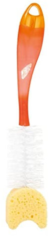 Tigex Goupillon 2-en-1 souple avec éponge | Brosse à biberon et à tétine | Coloris assortis