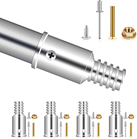Thread Tip Replacement,Ultra Threaded Tip Repair Kit 1 Inch Extension Pole Adapter Tips Metal Threaded Handle Tips for Mop Broom Brush (1 Inch-4PCS)