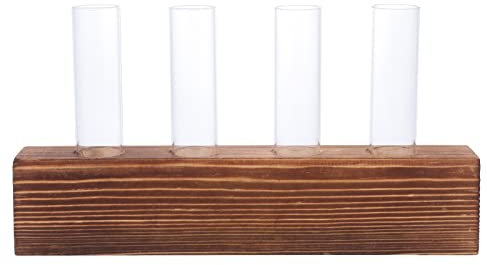 BESPORTBLE Glas Vasen Für Hydrokultur Holz Und Glas Pflanzenterrarium Hydroponischer Blumentopf Kreative Blumenvase Für Haushaltsbedarf Dekoration Für Wohnzimmer Und Küche