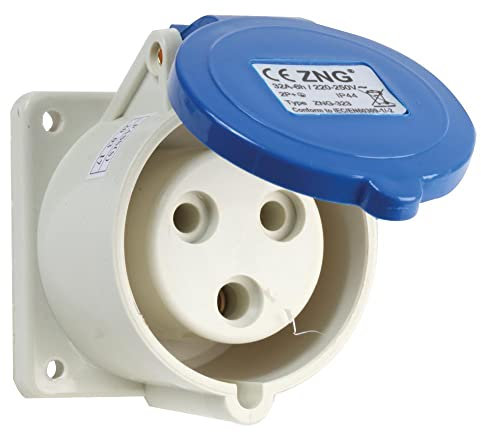 32 A, 230 V, prise CEE à montage sur panneau, 2P+E, bleu, IP44