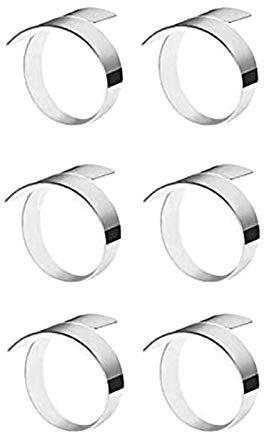 Skyverty 6 StüCk Serviettenring, Kreis Serviettenhalter für Hochzeit Weihnachtsfeier Dinner Table Decor Silber