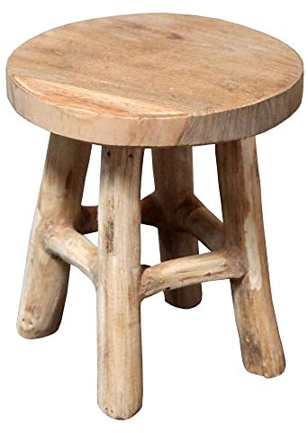 Holzhocker rund braun