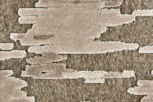Feizy Saphir Zam Metallic Ikat Teppich, Silberfarben/Taupe, 60 cm - 15,2 cm x 3,4 m - 25,4 cm, Läufer