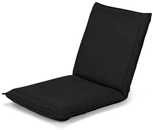 Multigot Folding Floor Chair, Portable Padded Lounge Chair with 6 Adjustable Positions, Lazy Sofa Sleeper Recliner for Reading, Gaming, Meditation (Black)