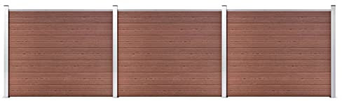 Festnight WPC Zaun Zaunelement Set WPC 526 x 146 cm WPC Sichtschutzzaun Windschutz Braun WPC Zaun Zaunelement Set Zaun Gartenzaun Wpc Zaun Komplettset
