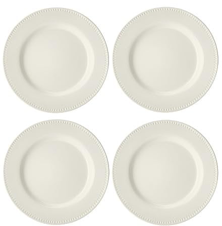 MIKASA Cranborne 4pc Stoneware Dinner Plate Set, 27cm, Gift Boxed