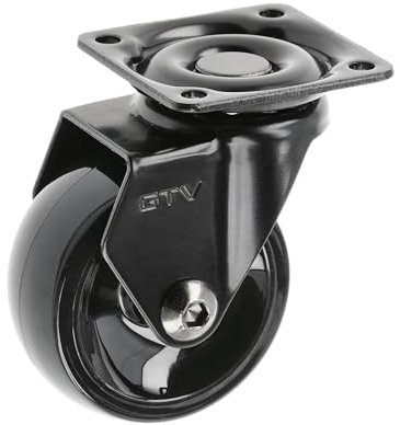 GTV - Möbelrollen CALIBRO | Lenkrollen | Rollen für Möbel | ohne Bremse | Durchmesser 50 mm | aus Kunststoff und Stahl | Schwarz
