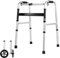Aluminum Foldable Walking Frame with Wheels - Height Adjustable Folding Walking Frame for The Elderly, Mobility Walker for Seniors, Lightweight Folding Zimmer Frame, 2 Wheels with Bearings
