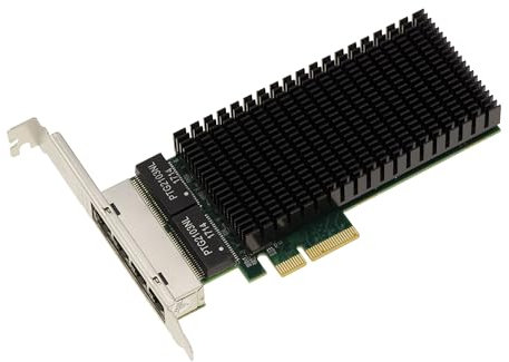 KALEA-INFORMATIQUE Scheda controller di rete PCIe 4 porte RJ45 GIGABIT con chipset Intel I210AT. Funzione PXE WOL, staffe a basso e alto profilo.