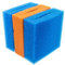 VIALIA 3X Filterschwamm Teichfilter geschlitzt kompatibel mit Oase BioTec 5, 25 x 25 x 8 cm, 2X Blau grob 1x Rot fein, Teichfilter Ersatzteile