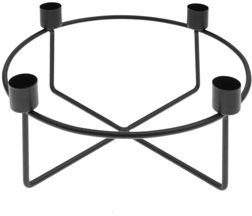 Rico Design Kerzenhalter Ring für Vier Stabkerzen hoch Metall 25x10cm