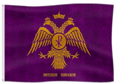 Nice Captain Bandiera Storica dell'Impero Bizantino Viola 80 cm x 120 cm Poliestere Pieghevole per Eventi all'aperto Informali