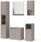 Vicco Badmöbel-Kombination Marelle, Badezimmerschrank-Set, Greige/Artisan-Eiche, 5 Teile