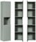 Lomadox Badezimmer Hochschrank, grün, 2 Türen, 1 offenes Fach, geringe Tiefe (30cm), gerillte Front, grifflos