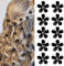 Mezrkuwr - 10 mini fermagli per capelli con strass, graziosi fermagli per capelli a forma di fiore, forcine per capelli decorative, per matrimonio, accessori per capelli, nero
