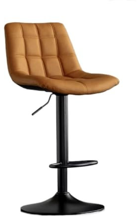 MCLIUJIA Chaises De Bar pour Cuisine Ensemble De 2 Tabourets De Petit Déjeuner Pivotants Et Réglables, avec Dossier Rembourré en Cuir, Chaises De Bar en Métal pour La Cuisine Tabouret Bar(E)