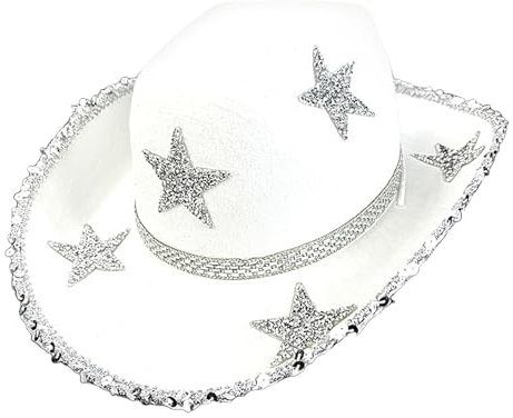 Generisch Glitzer-Cowgirl-Hut, glitzernde Cowboy-Hüte für Damen | Filz Strass Damen Cowboyhut | Modisches Halloween-Kostüm, Western-Cowboyhut für Tanz, Musikfestival