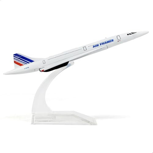 QIYUMOKE Concorde Modèle d'avion en métal moulé sous Pression - 1:400 - en Alliage - Mini Avion avec Support pour Affichage ou Cadeaux - France